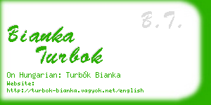 bianka turbok business card